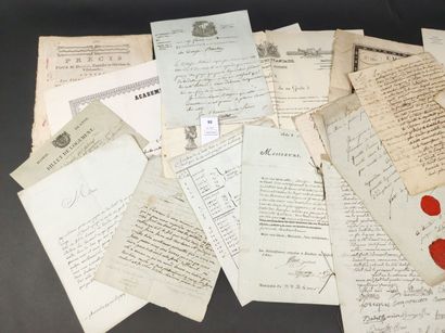 Un lot de pièces manuscrites ou imprimées...