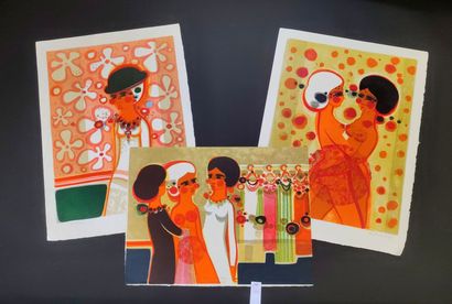 MENGUY Frédéric. 3 lithographies signées....