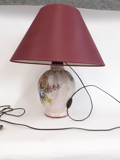 Clamecy lampe en faïence à décor ploychrome...