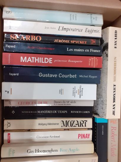 Lot de cartons de livres sur des artistes,...