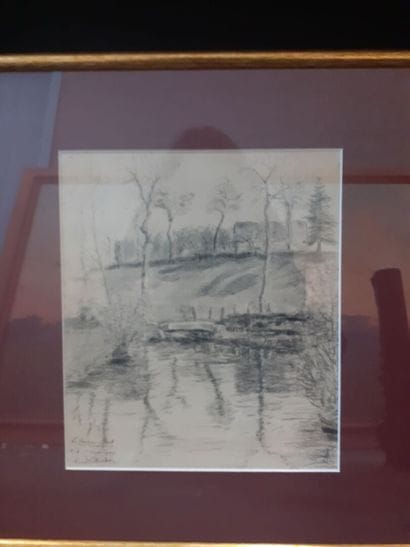 Le pont au rat 
Dessin au fusain 
25.5 x...