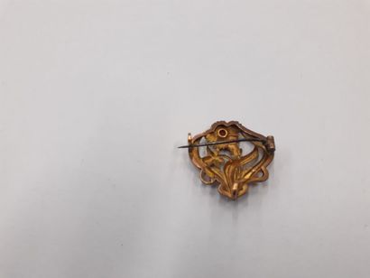 Broche en métal doré 