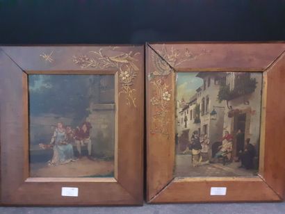 Scène galante et Barbier de Séville
Huile...