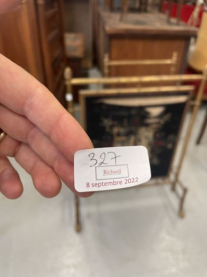 Ecran de cheminée panneau en soie structure...