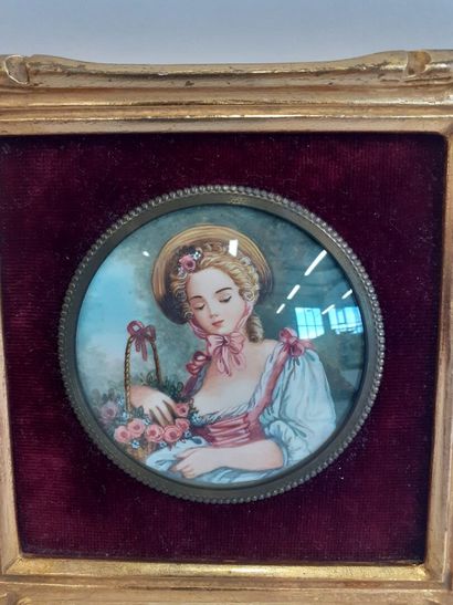 Miniature 
Jeune fille aux fleurs 
diam :...