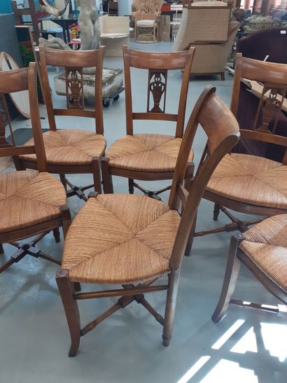 Six Chaises pailées 19ème siècle
H : 87 H...