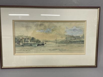 Allain RENOUX 
Vue de Saone vers Vaise 
Aquarelle...
