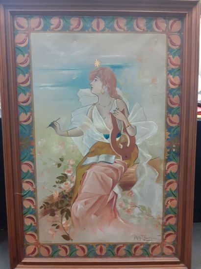 Michel BOSSON 
Sappho
Huile sur toile 
Signée...