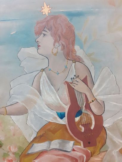 Michel BOSSON 
Sappho
Huile sur toile 
Signée...