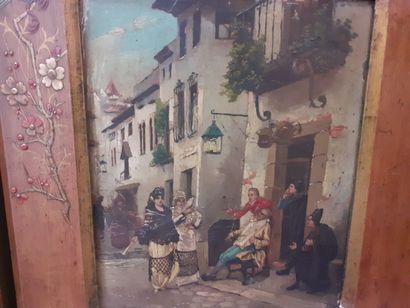 Scène galante et Barbier de Séville
Huile...
