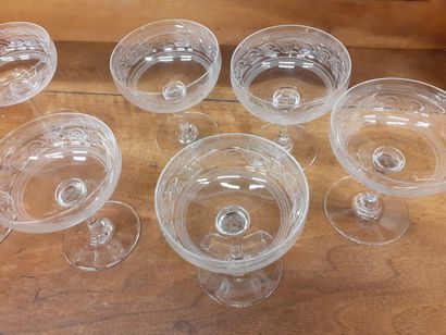 Lot de sept coupes en cristal, joint une...