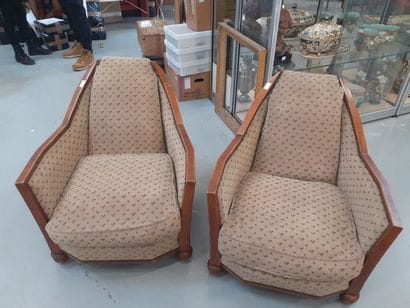 Travail art déco 
Paire de fauteuils années...