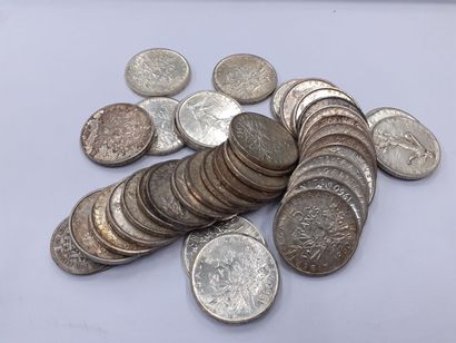 Pièces de 5 francs en argent pds 446 gr