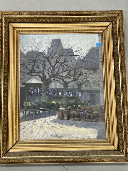 Jules JACQUES, 
Vue de ville le marché neuf...