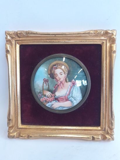 Miniature 
Jeune fille aux fleurs 
diam :...