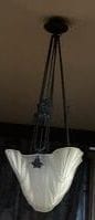 Lampadaire en verre moulé ot fer forgé
H...