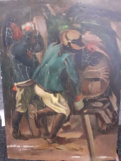 Bretons à la noce 
Huile sur panneau
trace...