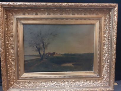 Promenade en bord de fleuve
Huile sur toile...