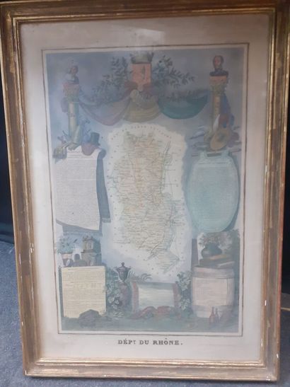 Le département du Rhône 
Gravure en couleurs...