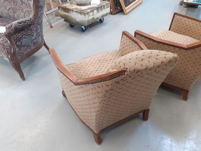 Travail art déco 
Paire de fauteuils années...