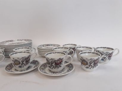 STAFFORDSHIRE 10 tasses et sous tasses 11...