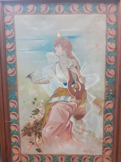 Michel BOSSON 
Sappho
Huile sur toile 
Signée...