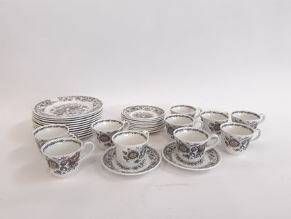 STAFFORDSHIRE 10 tasses et sous tasses 11...