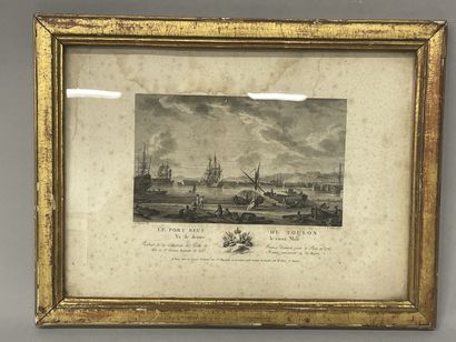 Le port de TOULON gravure
e en noir d'après...