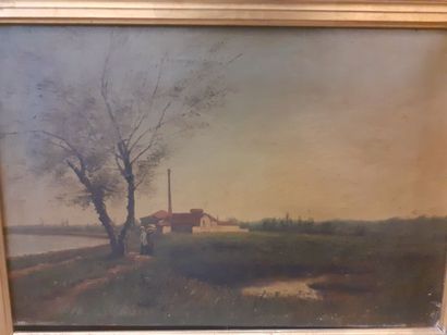 Promenade en bord de fleuve
Huile sur toile...