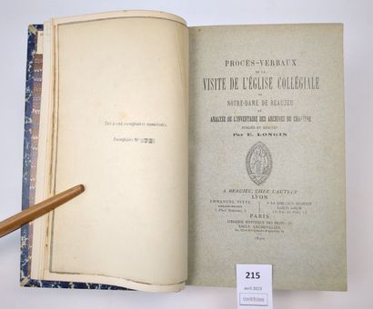 [Beaujolais]. LONGIN (Émile). Réunion de...