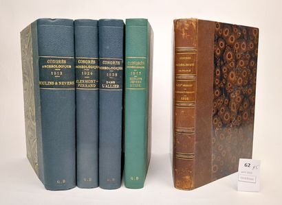 Un lot de 5 volumes des CONGRES ARCHEOLOGIQUES...