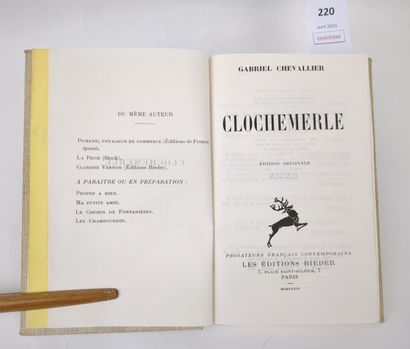CHEVALLIER (Gabriel). Clochemerle.
Paris,...