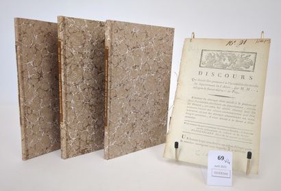 Un lot de 4 documents révolutionnaires sur...