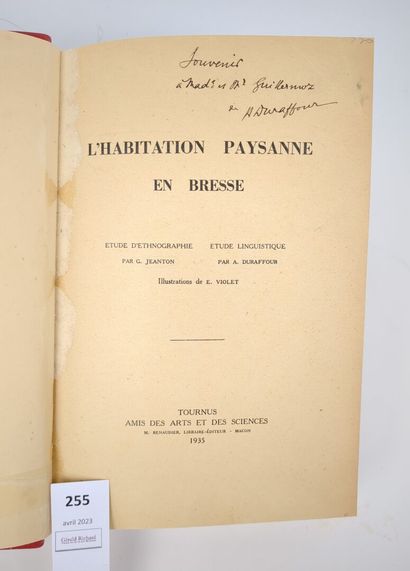 JEANTON (Gabriel) ET DURAFFOUR (Antonin)...