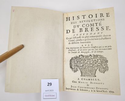 GUICHENON (Germain) : Histoire des révolutions...