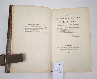 BRILLAT-SAVARIN (Jean Anthelme) : Essai Historique...