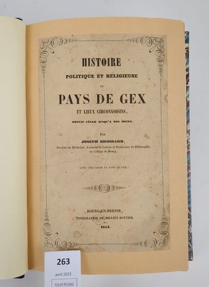 [Ain] BROSSARD Joseph. Histoire politique...