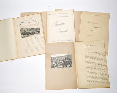 Un lot de 4 manuscrits de monographies de...