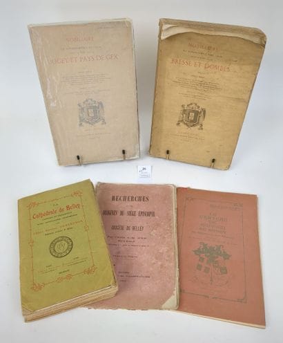 [Ain]. Un ensemble de 5 volumes brochés (états...