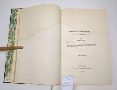 BAUX (Jules) : Histoire de la réunion à la...