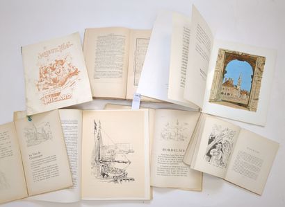 Un lot de 7 volumes sur le vin et la gastronomie,...