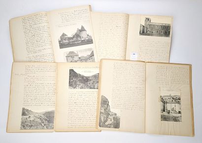 Un lot de 4 manuscrits de monographies de...