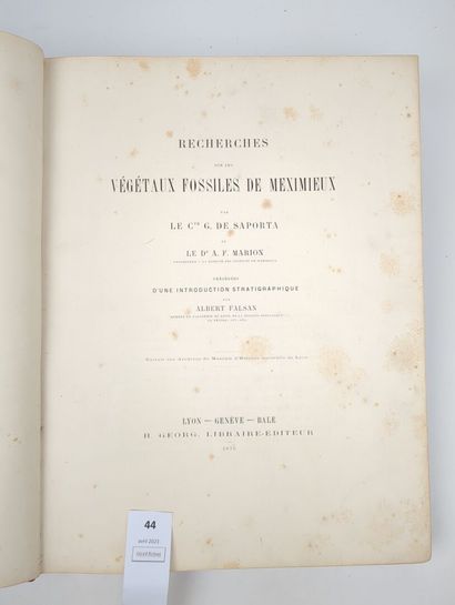 SAPORTA (Gaston de) et MARION (Antoine Fortuné) :...