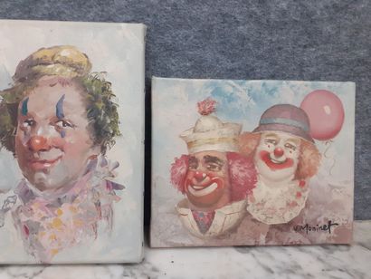 W. MOINET 
Les clowns 
Deux huiles sur toiles...