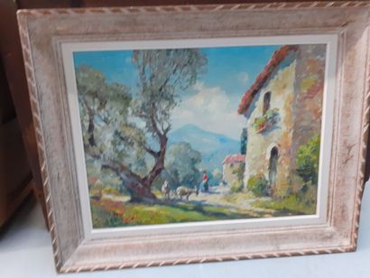 Marius HUBERT-ROBERT 
Le mas en Provence...