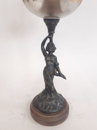Lampe à pétrole Napoléon III fut à décor...