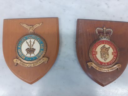 Cinq blasons d'escadrille anglaise et belge...