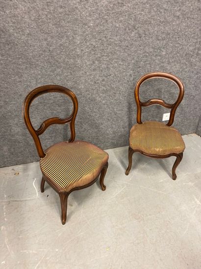 Paire de chaise Louis Philippe garniture...
