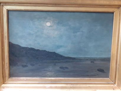 Paysage maritime sous la lune
Huile sur panneau
Encadrée
38.5...