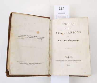 Procès faits aux chansons de P.-J. Béranger....